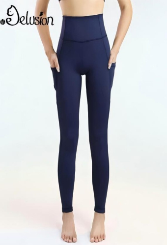 1/3 Delusion Women Leggings Navy Blue Yoga Leggings Workout Sportswear